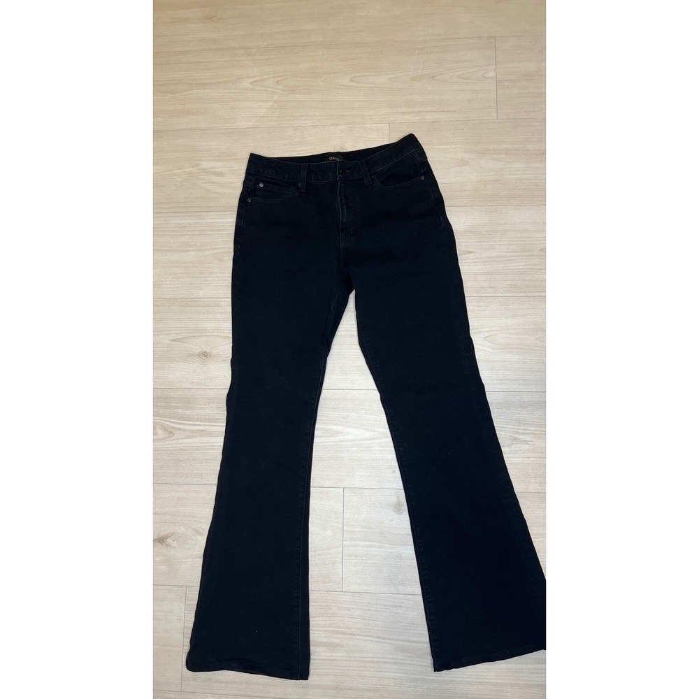 Quince Luna Stretch Flare Jeans Black High Rise Size 28